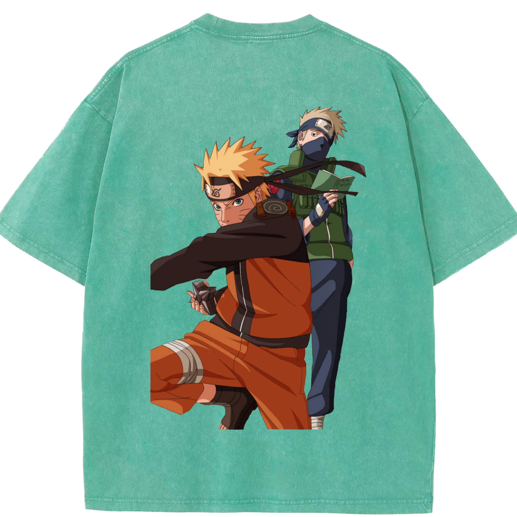 （画像用） NARUTO -ナルト- うずまき ナルト Uzumaki Naruto 綿100% ヴィンテージ風 半袖Tシャツ（背面プリント）